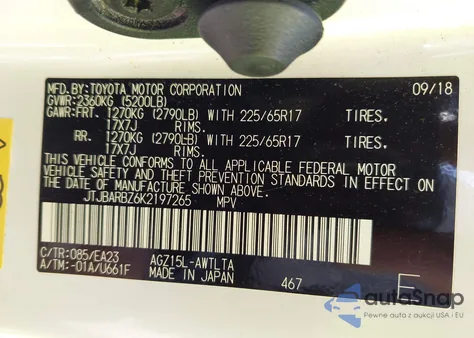 2019 Lexus Nx 300 from USA, damaged, VIN JTJBARBZ6K2197265